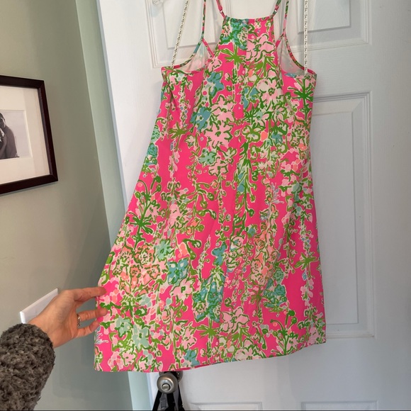 Lilly Pulitzer silk tank dress, Flamingo Pink Southern Charm - Picture 5 of 8